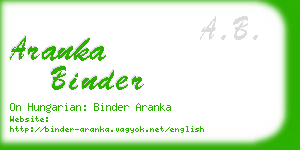 aranka binder business card